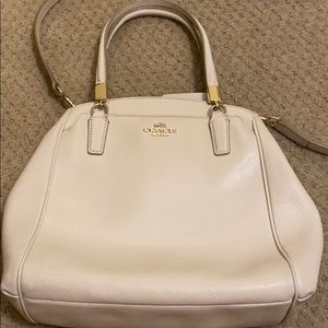 White leather Coach bag